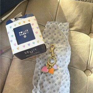 Roller Rabbit Pink and Orange Keychain